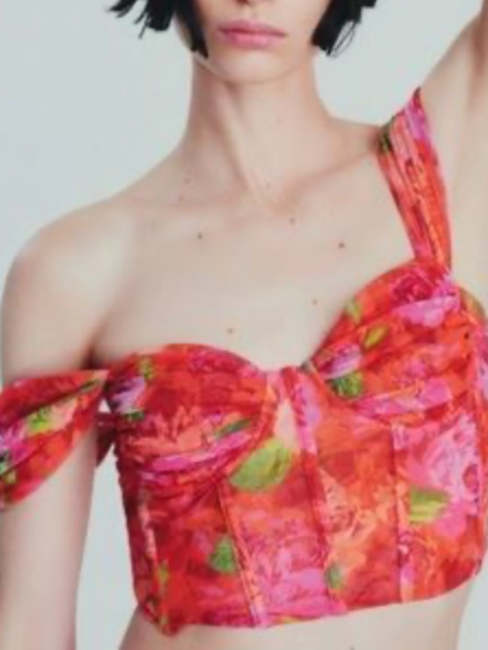 Zara Floral Tulle Corset Top